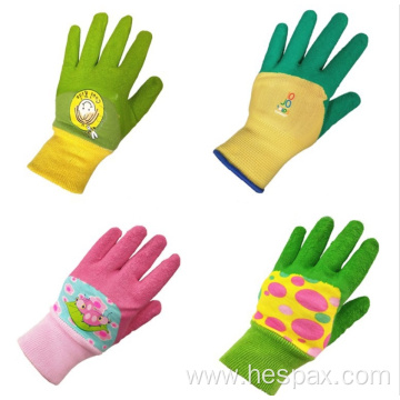 Hespax Latex Rubber Coated Children Outdoor Gardening Gloves